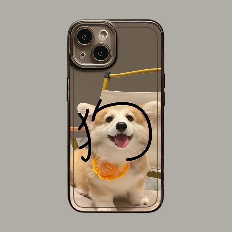 Funny Cartoon Dog Couple Phone Case For iPhone 15 11 12 14 13 Pro Max Mini XS Max XR SE2 7 8 Plus Cute Animal Mobile Phone Cover