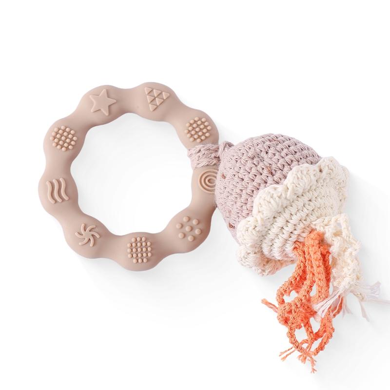 1 Stuk Haak Dier Beer Rammelaar Speelgoed Speen Armband Houten Bijtring Baby Product Mobiel Kinderwagen Wieg Houten Speelgoed Pasgeboren Cadeaus