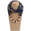 Chiffon Scarf Spring and Summer Women's Pearl Necklace Pendant Scarf Rainbow Scarf Clothing Accessories Scarf