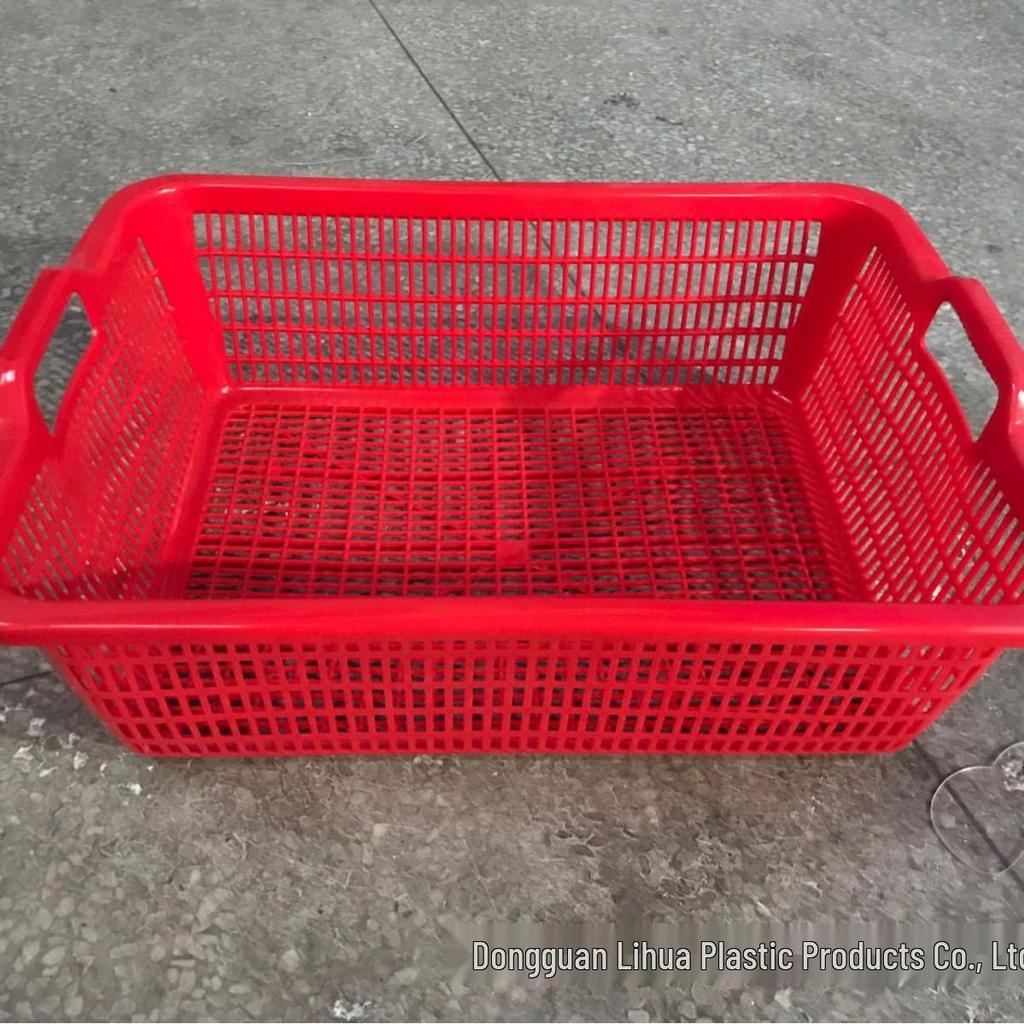 Sturdy Square Plastic Sorting and Draining Basket for E-commerce and Warehouse