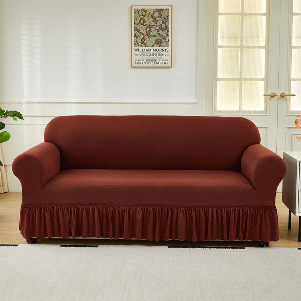 Full Cover Sofa Slipcover Stretchable Couch Cover with Skirt Home Decor Living Room Furniture Protector
