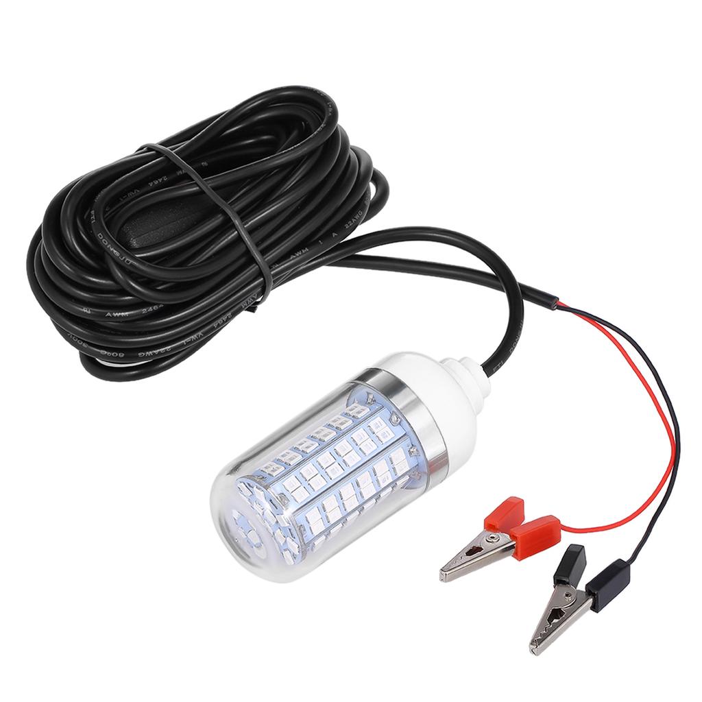 12V 15W Underwater Fishing Attract Light LED Lamp Fish Finding System Light with 30ft Power Cord and