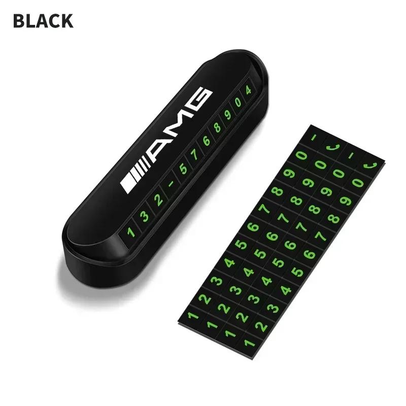 DQQ3 Car Styling Temporary Parking Card Phone Number Card Plate For Mercedes Benz B/C/E/S Class A Class C200L GLC GLE CLA accessories
