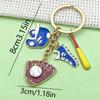 Creative Sports Keychain: PVC Rubber Football, Tennis, Basketball, Rugby Pendant - Small Gift