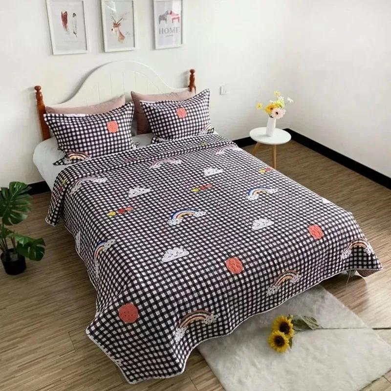 Bohemian Style Bedspread On The Bed Plaid Stitch Blanket Double Bed Sheets Bedspreads for Bed Cover Mattress Topper Sofa Cover