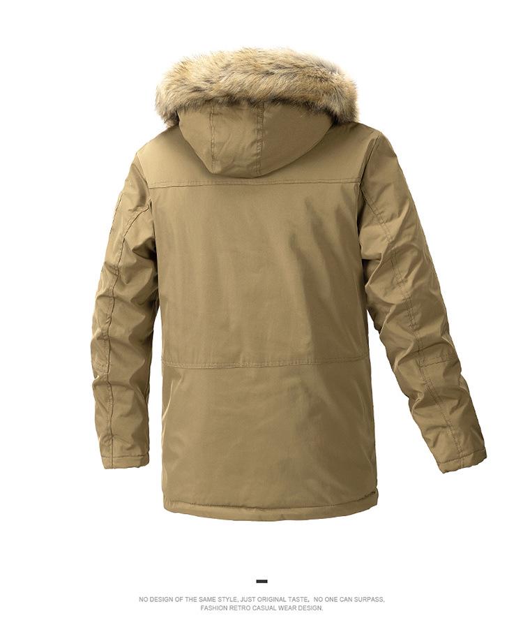 Men's Winter Korean Style Mid-Length Thickened Cotton Jacket