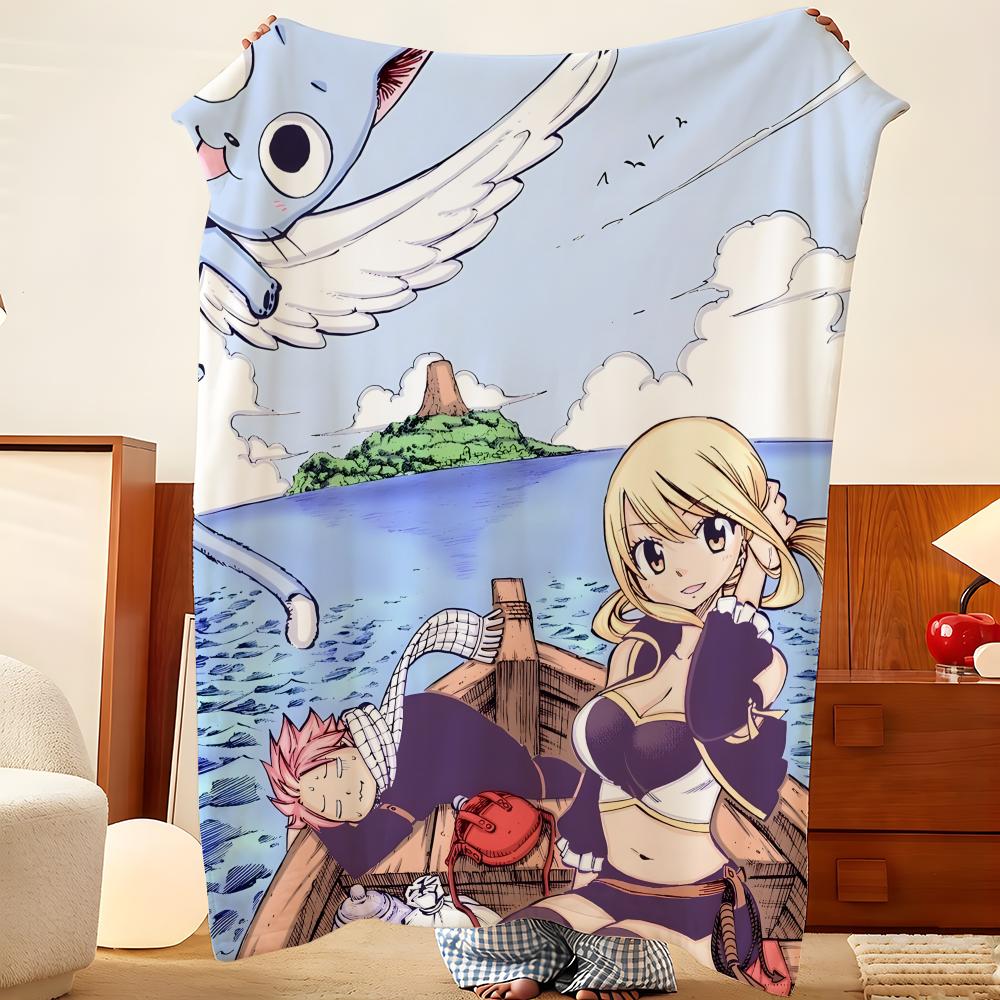 Anime F-Fairy T-Tail Throw Flannel Throw Blanket, Lightweight Cozy, Durable Washable cute Cool