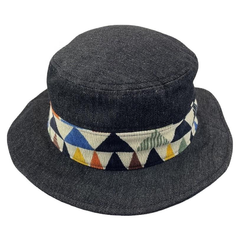 Custom Designer Luxury Solid Denim 100% Cotton Outdoor Adult Bucket Hats Four Seasons Bulk Blank Fishing Cap Women