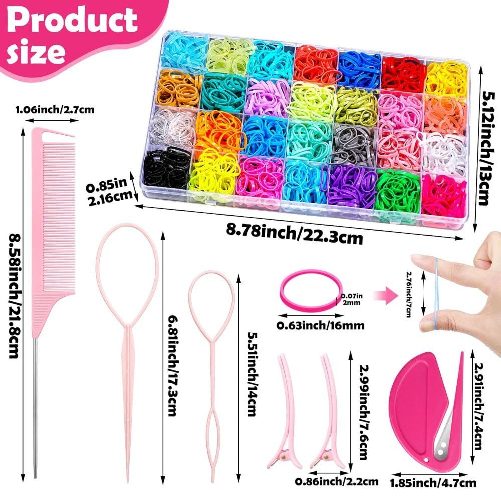 28-Color Gentle Hair Bands: Non-damaging, Disposable Rubber Bands for Braids and Hairstyles