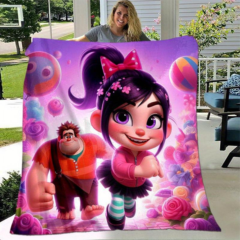 1pc. Cute Cartoon Character Print Blanket - Perfect for Home, Office, Outdoor Use, Gift Idea, Suitable for All Seasonsz0417264