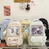 High-value backpack female student versatile niche schoolbag Japanese transparent pain bag large-capacity backpack transparent baby bag