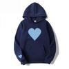 Heart-Shaped Valentine’s Day Loose Casual Couple Hoodie with Plus Velvet