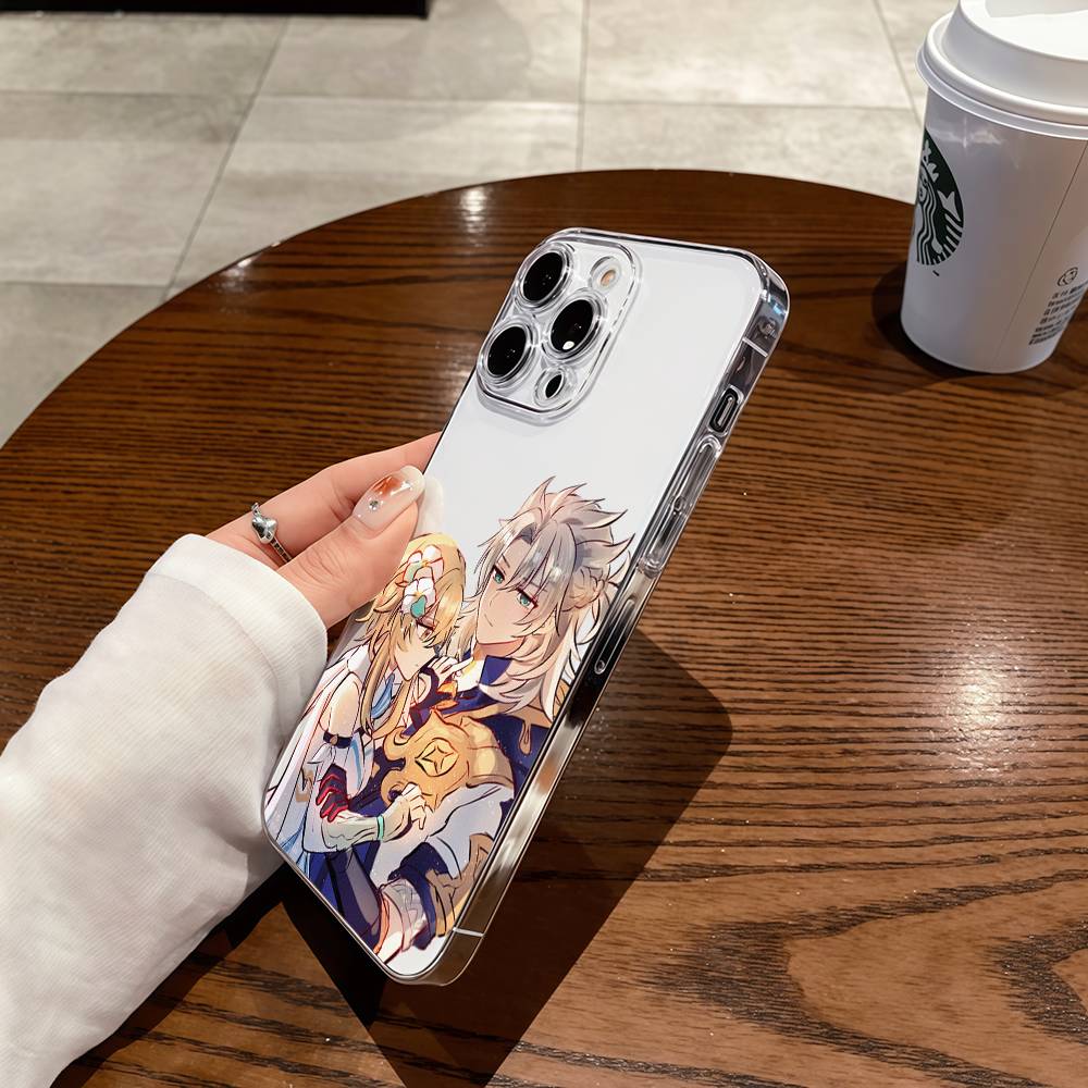 Albedo Genshin Impact Transparent Phone Case For IPhone 17 16 15 13 12 11 14 Pro Max Mini Plus Silicone Bumper