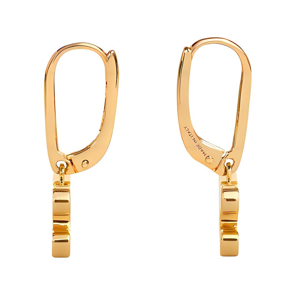 Celine Triomphe Strass Goldbeschichtetes Messing Kristall Ohrringe Damenohrringe 460GC6BZI-35OR