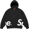 Supreme Чорна толстовка з капюшоном на блискавці з великим логотипом
