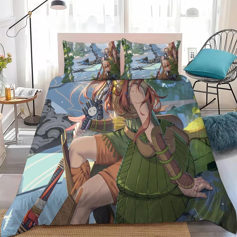 H-Horizon F-Forbidden West Ensemble de Literie Housse de Couette Exquise Taie d'Oreiller Simple/Double/Queen Grande Taille Cadeau Garçons Fille Adulte 135x200cm (3pcs)