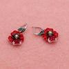 Women Heart Faux Ruby Flower Pendant Necklace Earrings Ring Party Jewelry Gift