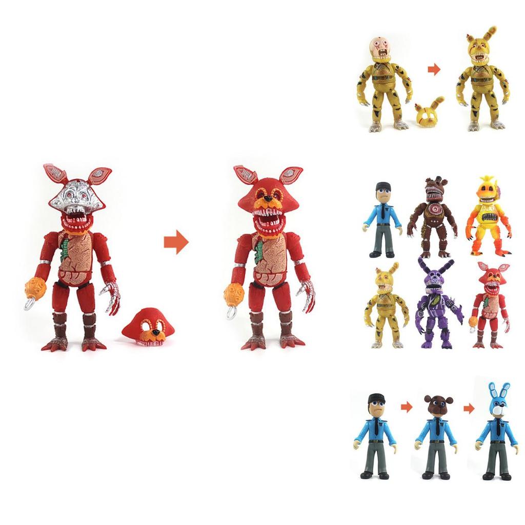 Vibrant 6pcs Fnaf Five Nights At Freddy's Light Up Action Figures For Kids