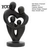 Hollow Love Shape Statue Abstract Woman Statue, Matte Black Resin Art Sculpture, Family of Four Finish Sculpture for Modern Minimalist Home Decor