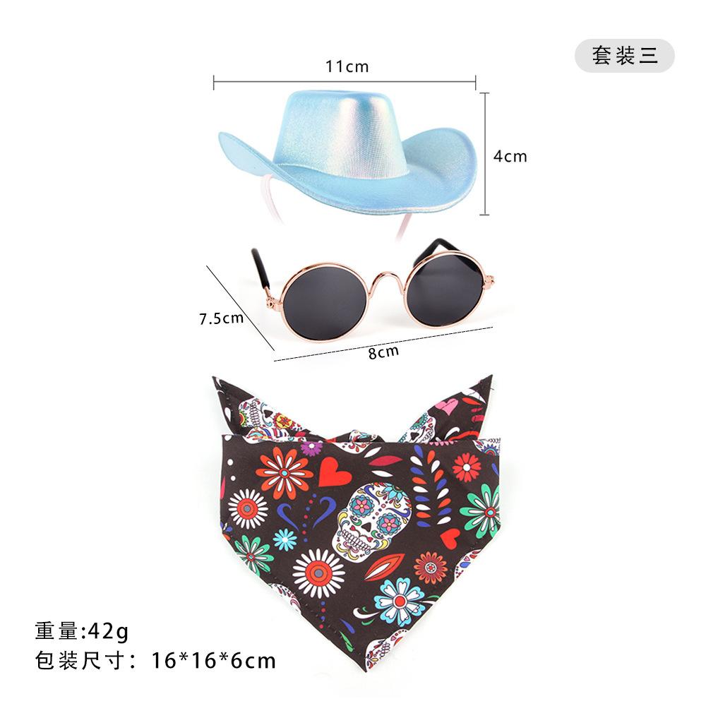 Pet Hat Glasses Triangle Towel Saliva Towel Set Cat Dog Clothes Funny Clothing Decoration Pet Supplies