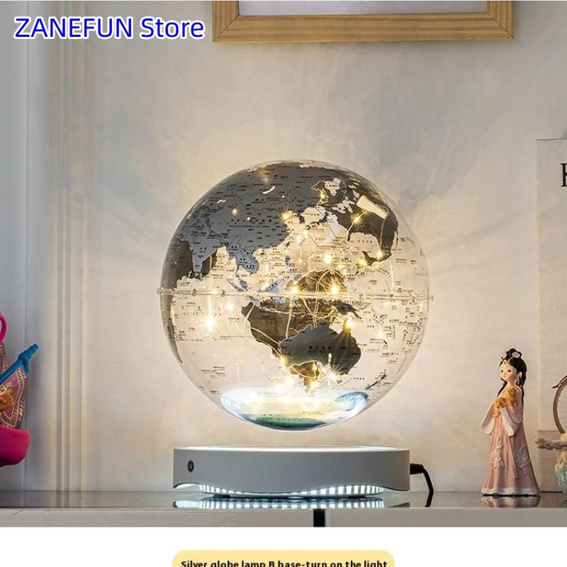 8inch Magnetic Levitating Globe 20cm Transparent Globe Lamp LED Light ABS Globe Home Office Decoration Creative Christmas Busine
