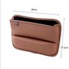 Car Console Side Seat Gap Filler Brown PU Leather Front Seat Organizer Universal