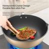 [Non-Stick Frying Pan]Honeycomb Pattern Nonstick Wok - Multi-Functional Fry Pan for All Stoves,Scratch- Coating