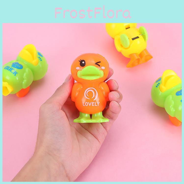 Cartoon Mini Plastic Duck Toy With Rolly Function Kids Interactive Car Play
