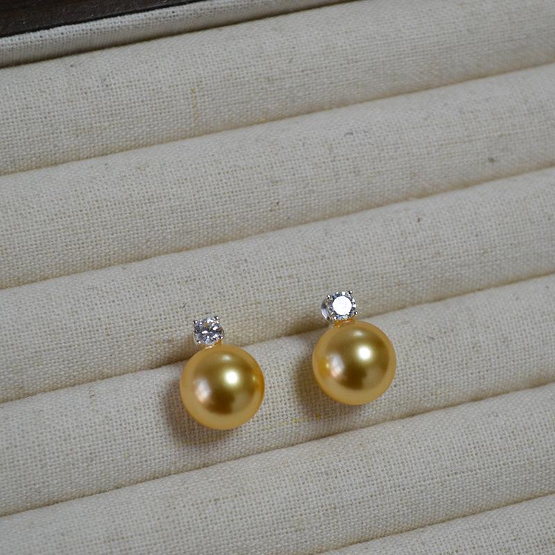 Elegant Princess Style Cubic Zirconia and Imitation Pearl 925 Silver Stud Earrings