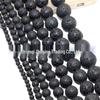 Natural Black Volcanic Stone Round Beads for DIY Jewelry Making and Bracelets