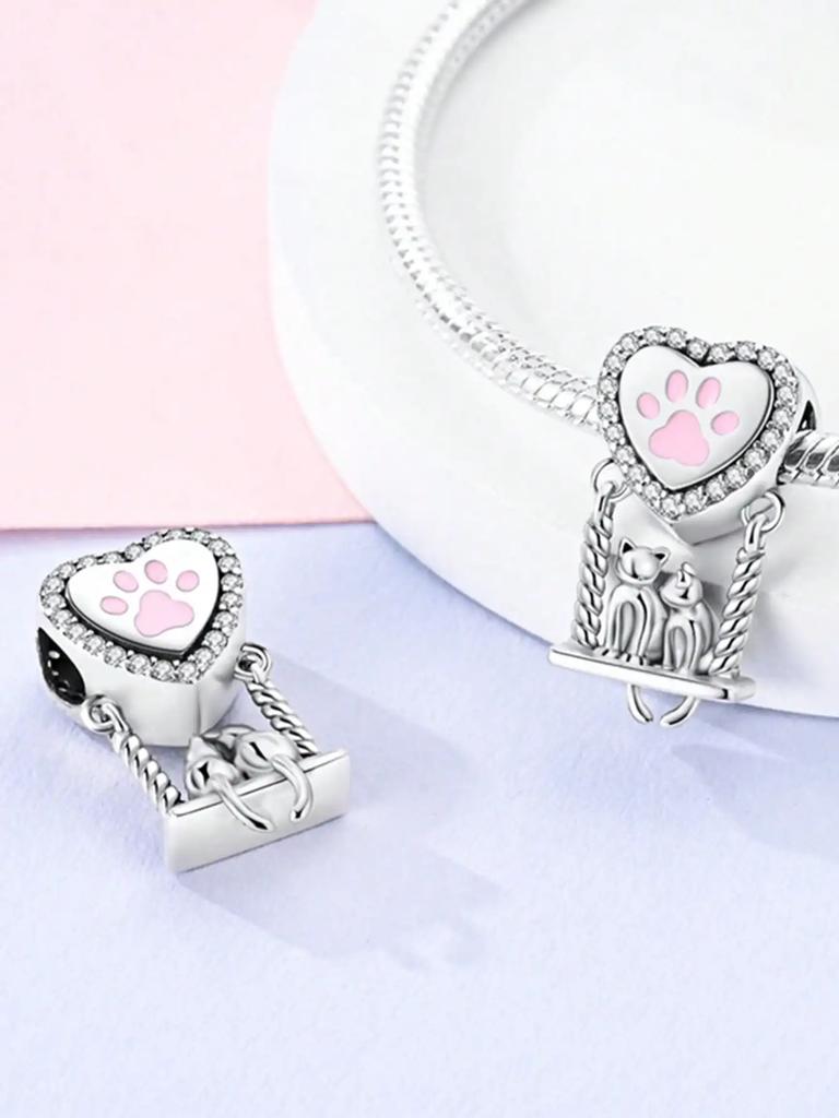 Charm Plata Copper Colors Little Girl Rabbit Bow Bead Charms Pendants For Genuine Bracelets For Women DoItYourself Jewellery Love Gifts