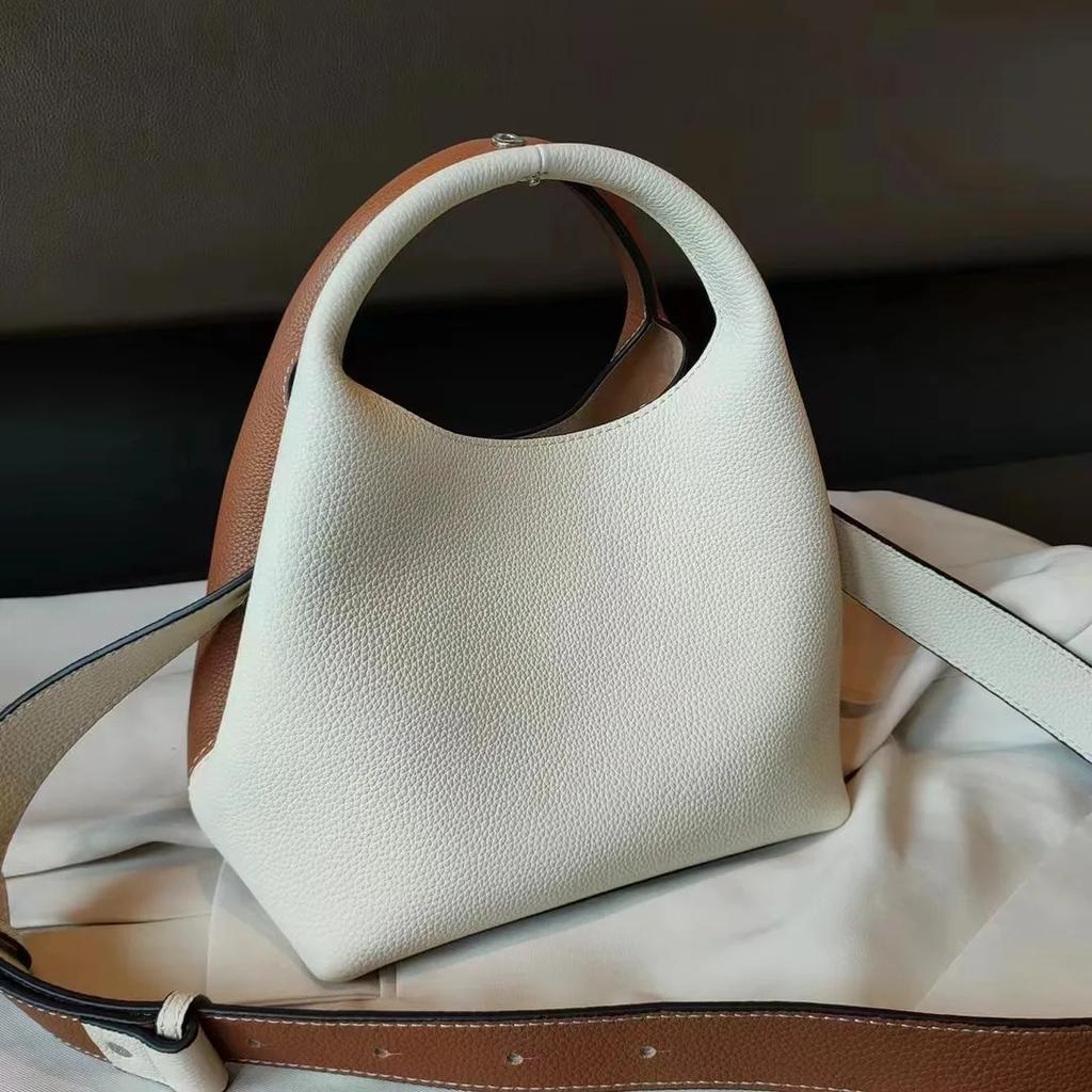Genuine Leather Women's Small Bucket Bag Luxury Designer Ladeis Shoulder Crossbody Tote Bags TOGO Cowhide Female Handbags