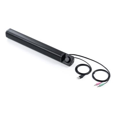 Sanwa Direct PC-Lautsprecher Soundbar mit Lautstärke- und Power-Regler, USB-betrieben, 3,5-mm-Anschluss, 6W, 5 cm hoch, Schlank, 1 Stück (Produktnummer: 400-SP099)