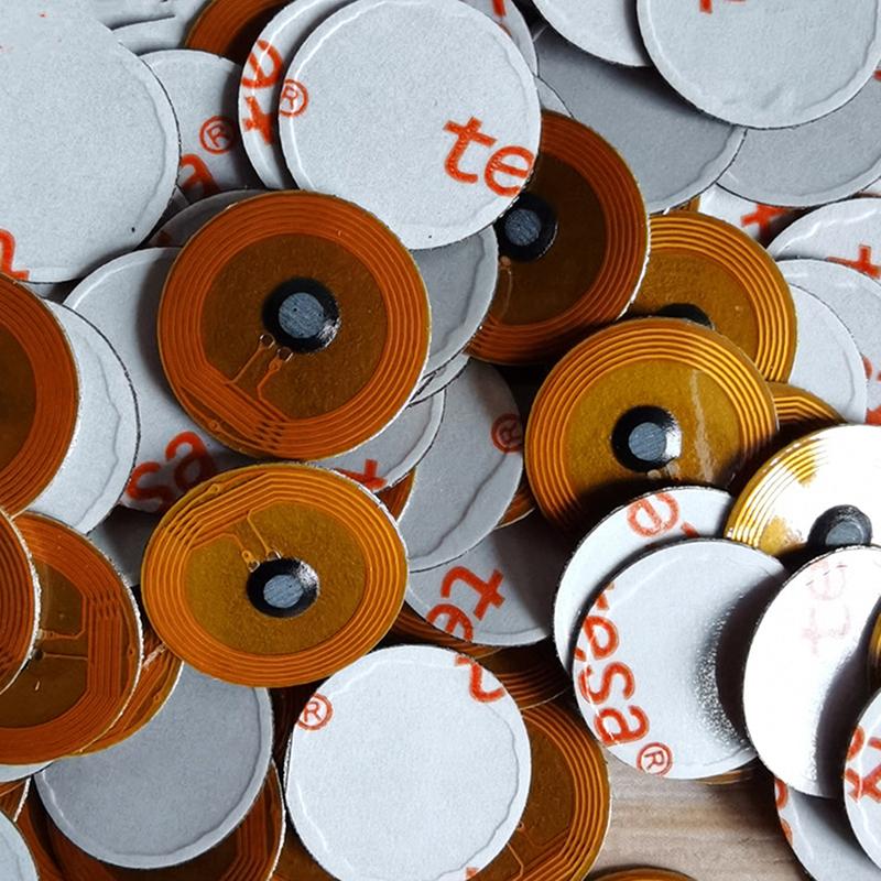 1Pc Micro Small Size Rfid 13.56Mhz Nfc Programmable Chip Bluetooth Label/Sticker Fpc Tag Diameter 12Mm