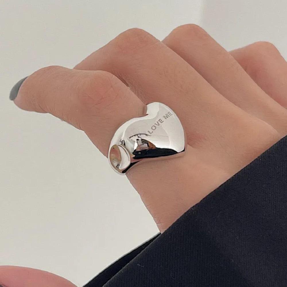 925 Silver Rings for Women Geometric Handmade Irregular Strip Ring Fashion Jewelry Gift