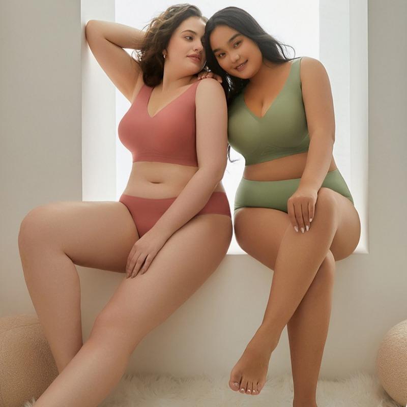 100kg Plus Size Sada podprsenky Bezešvá sportovní podprsenka pro malá prsa a bez kostic