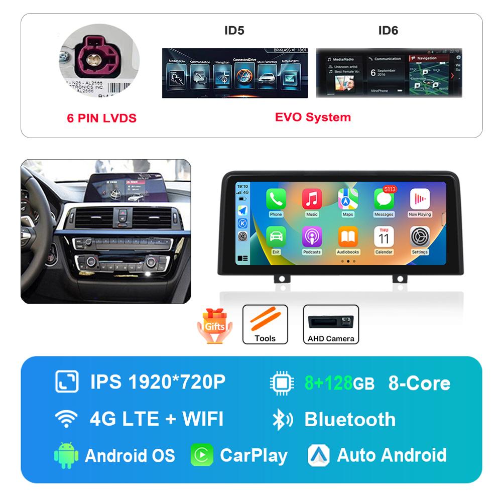 12.3 Inch 1920*720P for BMW 3 4 Series F30 F31 F32 F33 F34 F36 NBT EVO System Android Car Radio Multimedia Player DSP 4G WiFi