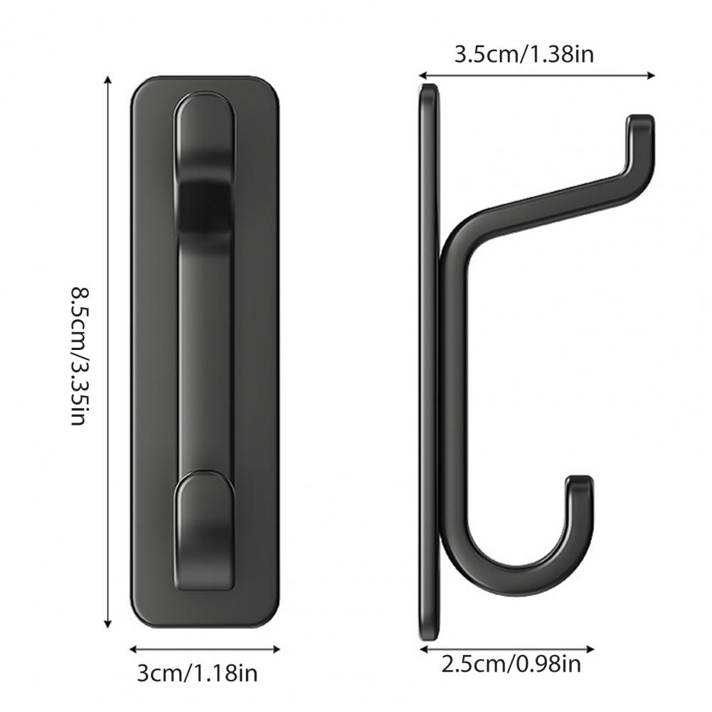 5Pcs Plastic Wall Hook No Drill Self-adhesive Heavy Duty Multi-functional Home Bathroom Clothes Hat Scarf Towel Bag Keys Hanger