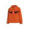 Logo Print Solid Color Sports Casual Lamb Fleece Jacket Women Jacket Orange DD5621-816