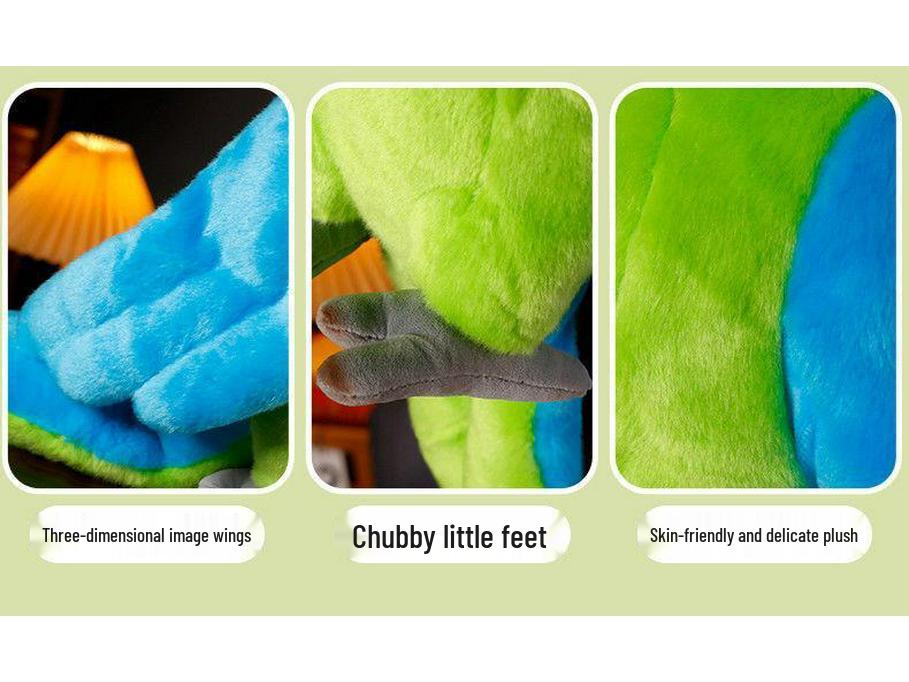 Colorful Realistic Parrot Plush Toy - Super Cute Pug Doll for Kids' Birthday Gift
