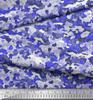 Soimoi Japan Crepe Satin Fabric Two Tone With White Camouflage Print Fabric by the metre 42 Inch
