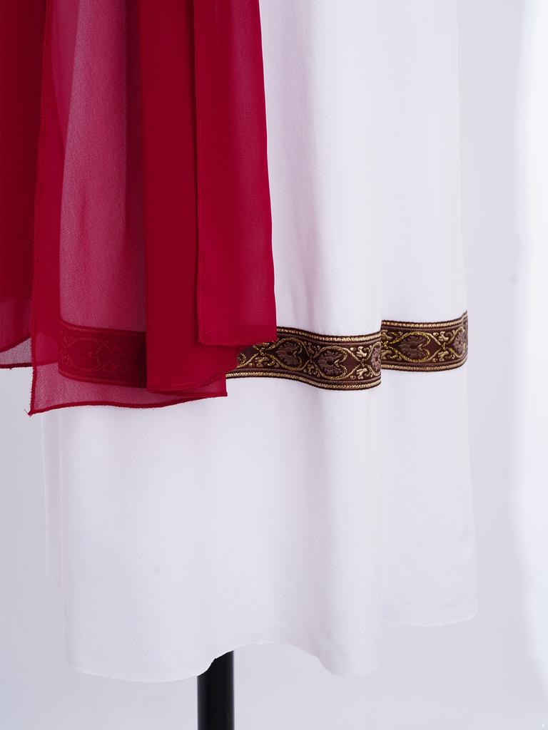 Vestido sem mangas de retalhos metálicos para meninas Fantasia de Deus Grego Romano Manto Xale Roupa de Palco