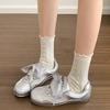 Fashion trend silver ballet flat-bottomed German training shoes women's 2025 new spring versatile retro Forrest Gump sports shoes