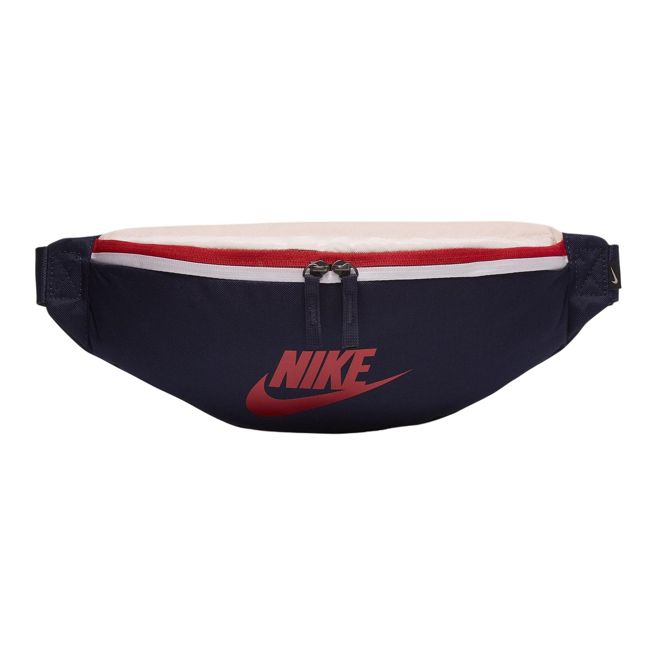 Nike Heritage Zipper Closure Polyester Waist Bag Unisex Waist Bag Blue Black BA5750-498 Blue Black