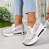 Fashion Women's Low-cut Shoes 2025 Spring and Summer Fashion Floral Pattern Mesh Breathable Comfortable Platform Sneakers Tenis De Mujer