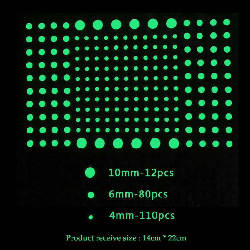 202 Pcs/Set 3D Bubble Stars Dots Luminous Wall Stickers Kids Room Home Decoration Decals Glow In The Dark Bedroom DIY Wallpaper