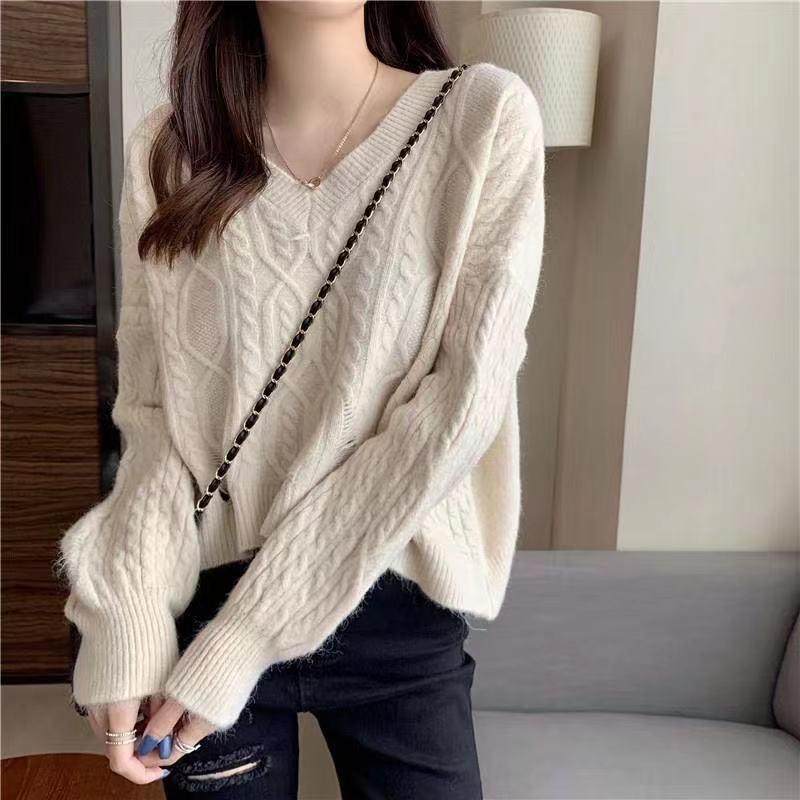 

Women s 2024 Cable Knit Sweater - Loose Autumn/Winter Pullover, Casual Versatile Knitted Top Triple Extra Large жовтий