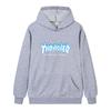 W02-2 Moletom com Capuz Unissex Thrasher Estampa de Chama Masculino Casual Solto Manga Longa Streetwear Pulôver