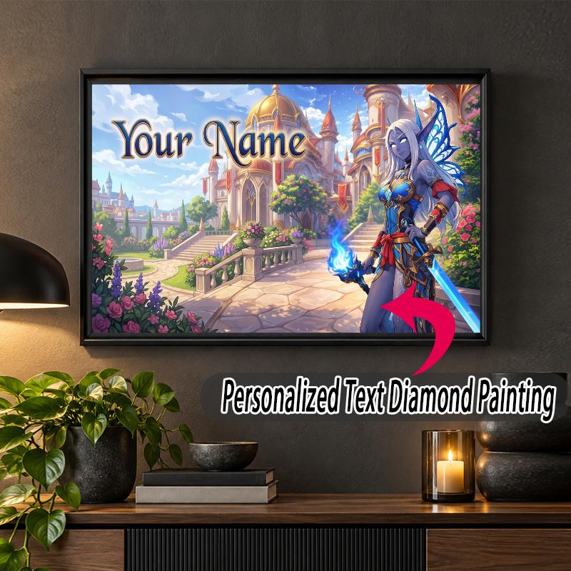 World of Warcraft Custom Name Text 5D Diamond Painting Kit DIY Full Drill Diamond Art Decoration