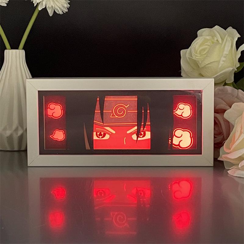 Naruto Anime Paper Carving Lamp: Desktop Ornament & Photo Frame Figurine